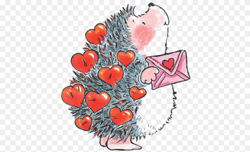 Ftestickers Watercolor Painting Hedgehog Hearts Penny Black Igel Stempel, Baby, Person, Christmas, Christmas Decorations Free Png Download