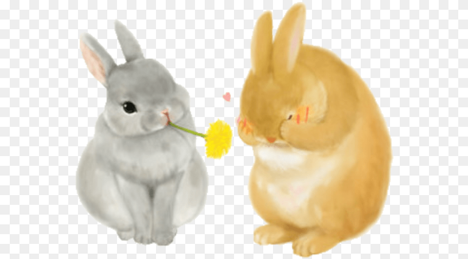 Ftestickers Watercolor Rabbits Cute Bunny Illustration, Animal, Mammal, Rabbit Png Image