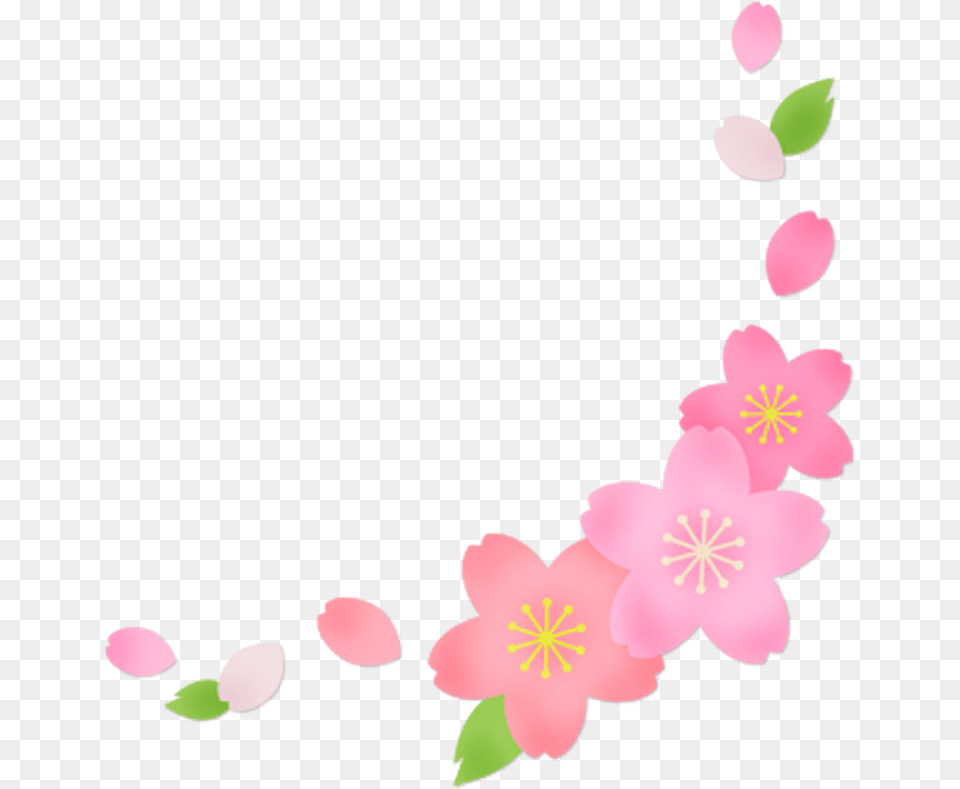 Ftestickers Watercolor Springflowers Border Corner, Flower, Petal, Plant, Cherry Blossom Free Png