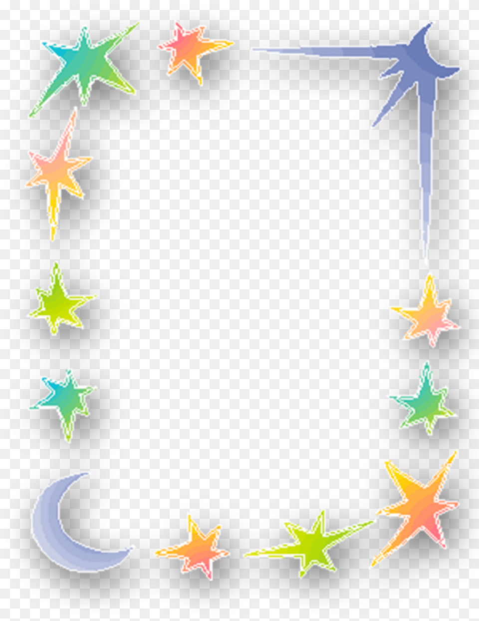 Ftestickers Watercolor Stars Moon Frame Borders, Star Symbol, Symbol Free Png Download