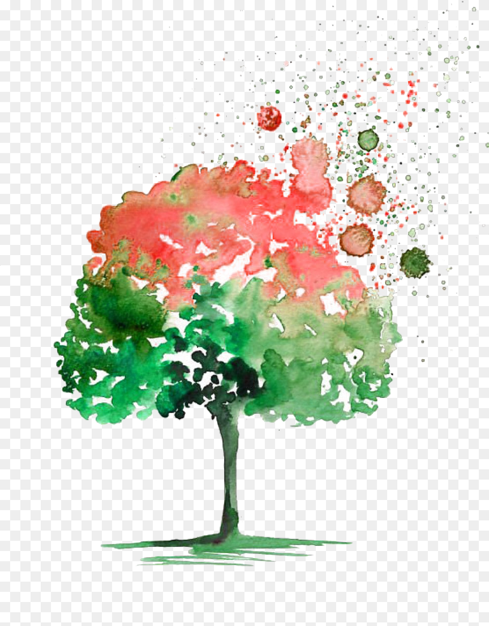 Ftestickers Watercolor Tree Painted, Art, Painting, Plant, Modern Art Free Png Download