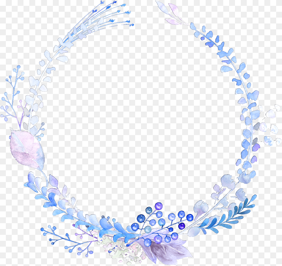 Ftestickers Watercolors Frame Wreath Flowers Floralwrea Watercolor Painting, Accessories, Jewelry, Necklace, Plant Free Transparent Png