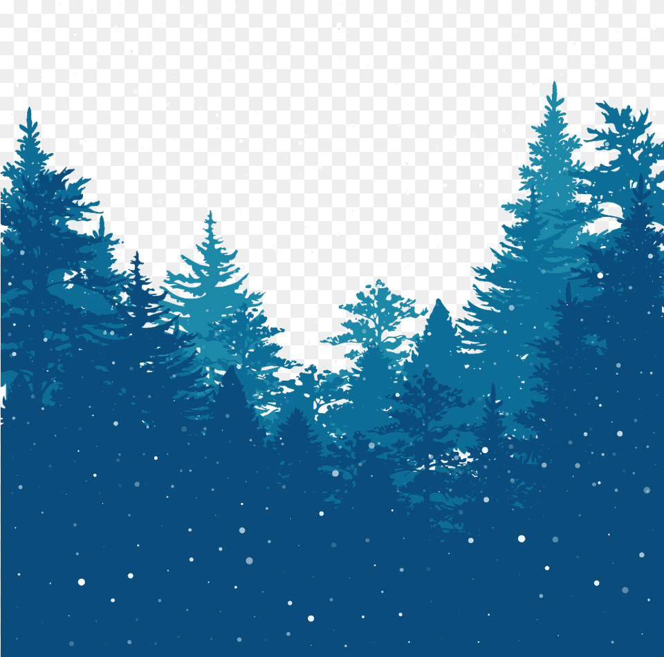 Ftestickers Winter Trees Pine Snow Silhouette Kids Camp, Fir, Nature, Night, Outdoors Free Png Download