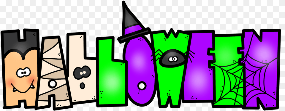 Ftu Halloween Word Art Purple And Green Halloween Clipart, Graphics, Modern Art, Person, Face Png Image