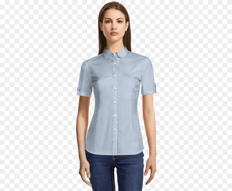 Fuchsia Oxford Dress Shirt With Contrast Cuffsquot Camisa De Mujer En Cuello Mao, Blouse, Clothing Free Png Download