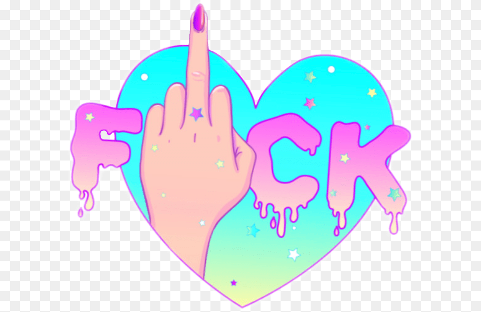 Fuck Pastel Goth Pastelgoth Grunge Fingers Heart Pastel Goth Purple, Art, Graphics, Baby Free Transparent Png