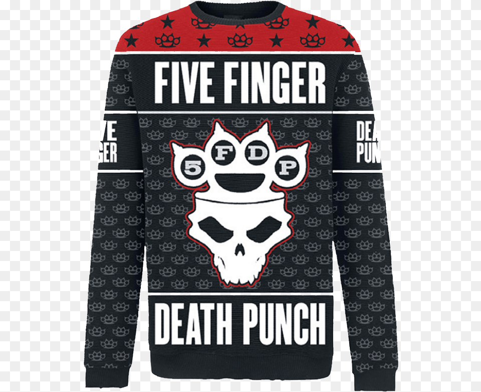 Fuck Xmas Sweater Five Finger Death Punch Christmas Sweater, Sweatshirt, Sleeve, Long Sleeve, Knitwear Png