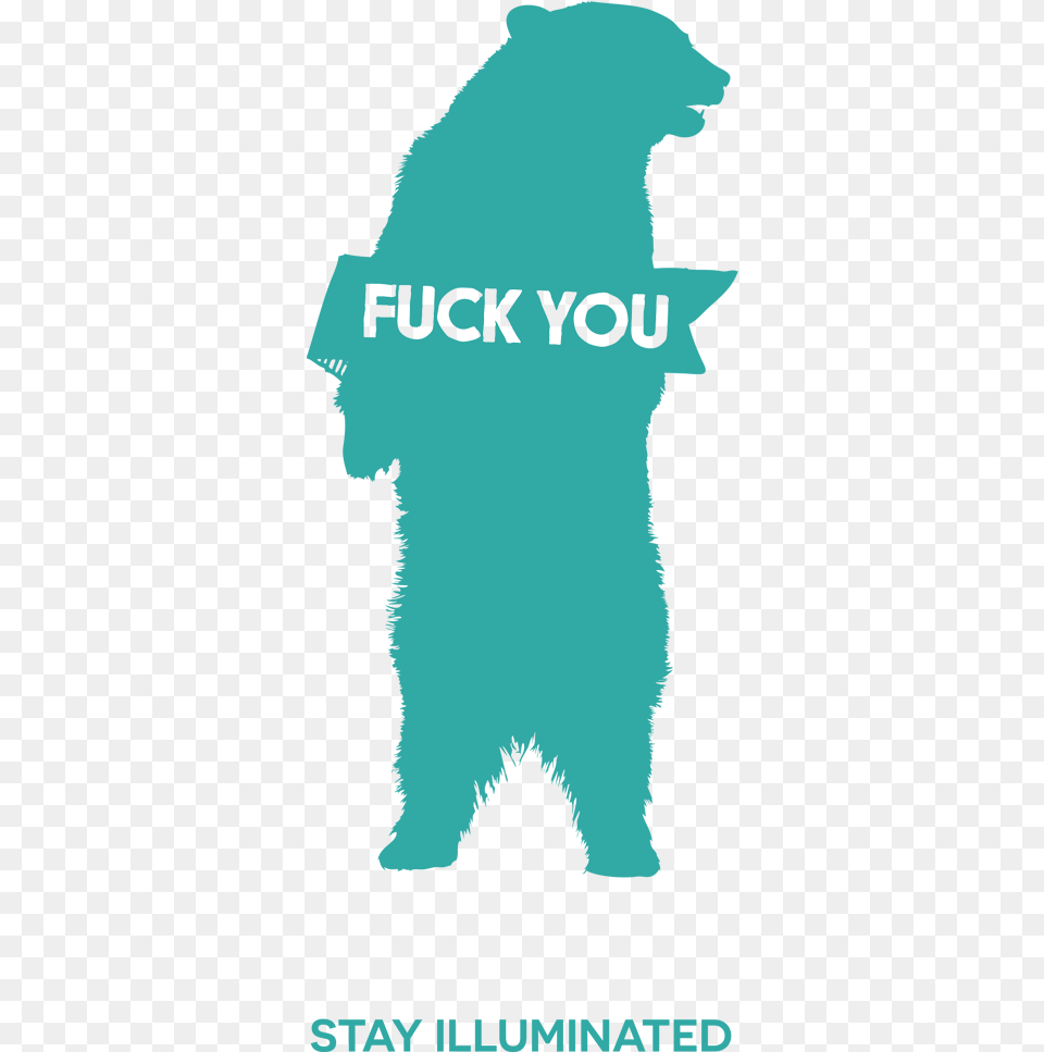 Fuck You Animal Series Bear Standing Silhouette, Advertisement, Poster, Baby, Person Png Image
