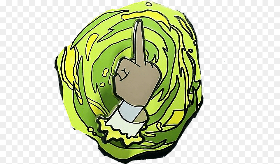 Fuck You Finger Rick And Morty Rickandmorty Rick And Morty Pickle Rick Pin, Food, Leafy Green Vegetable, Plant, Produce Png Image