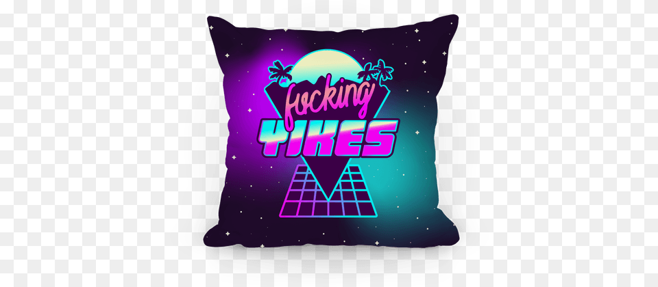 Fucking Yikes Retro Wave Pillows Decorative, Cushion, Home Decor, Pillow Free Png