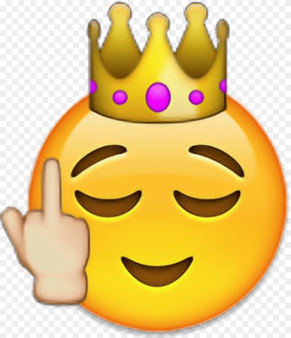 Fuckyou Sticker Crown Iphone Emoji Clipart Full Size Emoji Iphone, Toy, Accessories Free Transparent Png