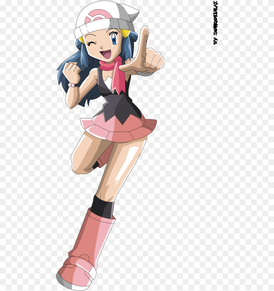 Fue Una De Las Protagonistas De La Serie De Anime Pokmon Pocket Monsters Pokemon Dawn Dress Cosplay Cos, Book, Comics, Publication, Person Free Png Download
