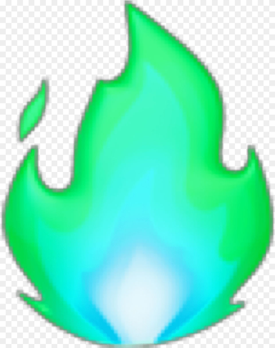 Fuego Lightblue Celeste Green Verde Green Flame Emoji, Plant, Leaf, Light, Nature Free Png