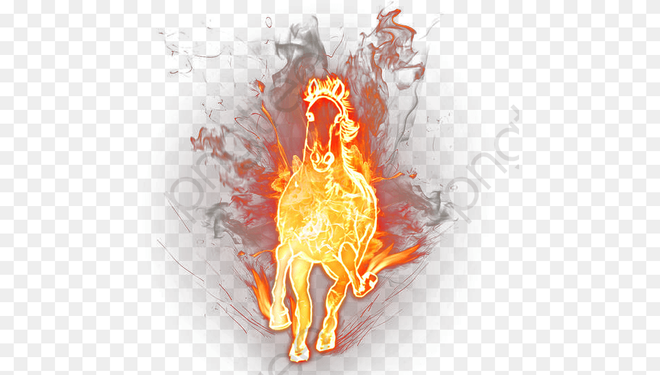 Fuego Psd Caballo De Spark Flame Flaming Fire Horse, Bonfire, Light Free Transparent Png