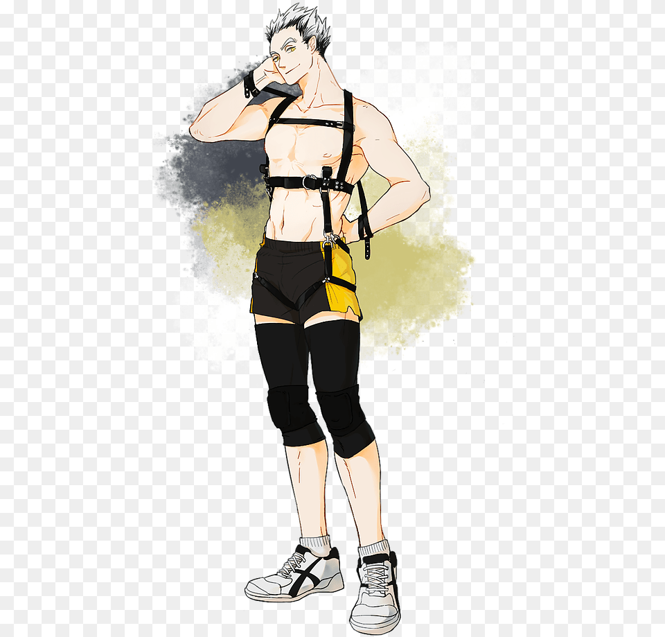 Fukurodani Haikyuu Harness Illustration, Shorts, Clothing, Shoe, Footwear Png