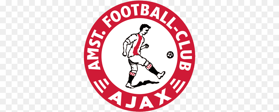 Full Afc Ajax Logo History U0026 Meaning 120 Years Old Footy Circle, Adult, Male, Man, People Free Png