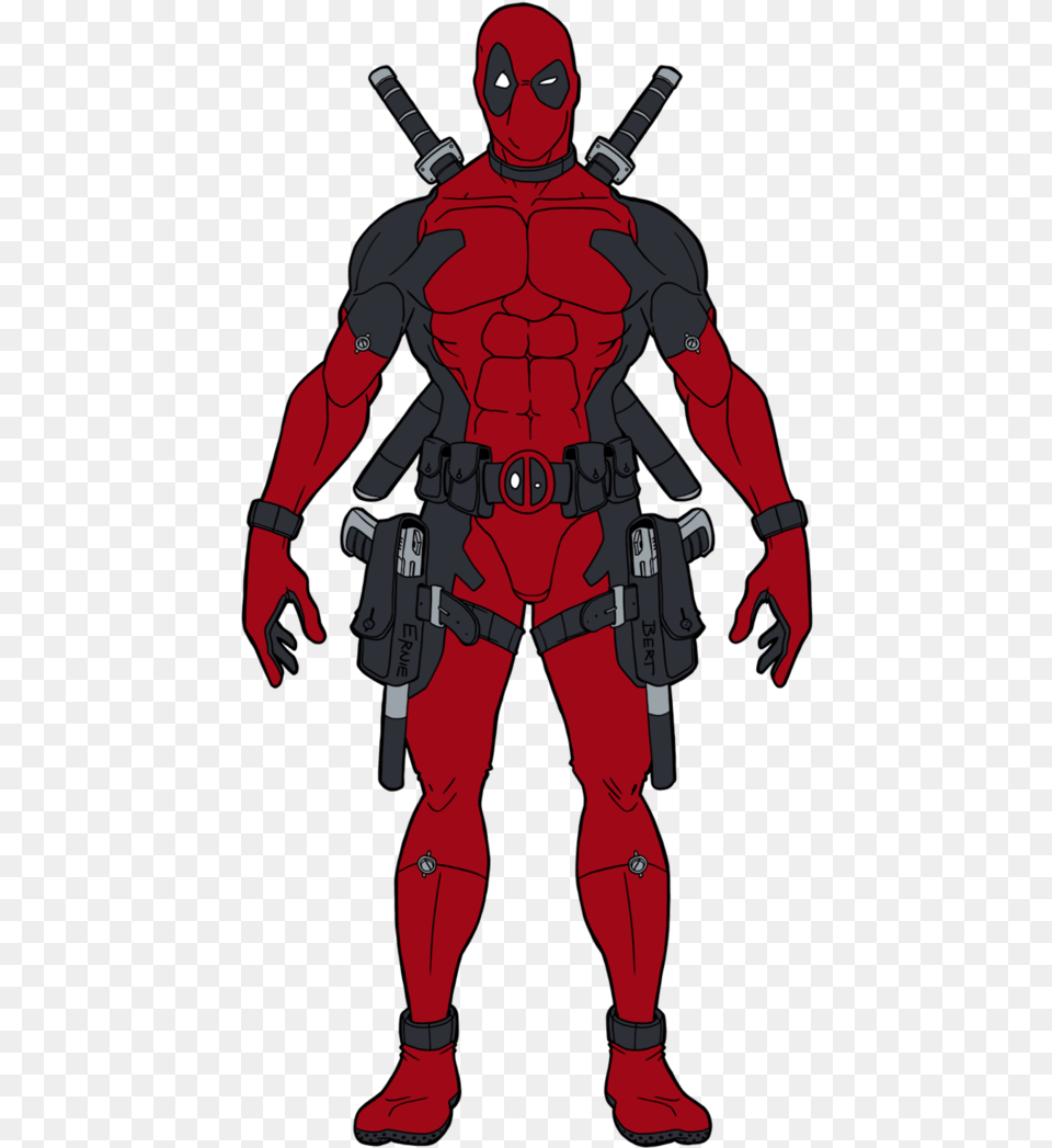 Full Body Deadpool Drawing, Person, Clothing, Costume, Face Free Png Download