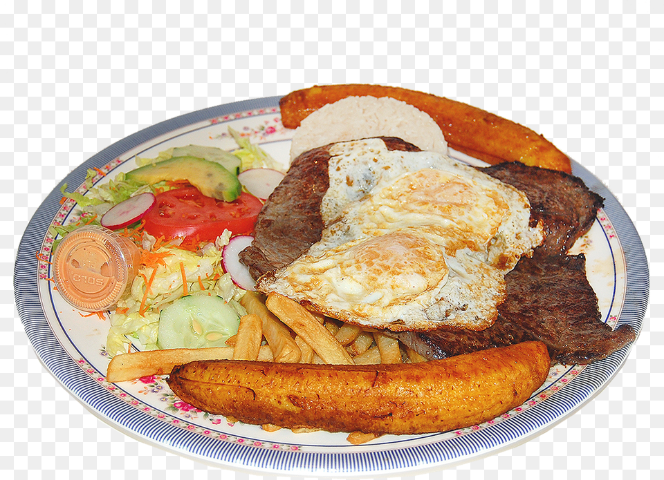 Full Breakfast Food Dish Lunch Desayuno, Plate, Food Presentation, Bread, Egg Png Image