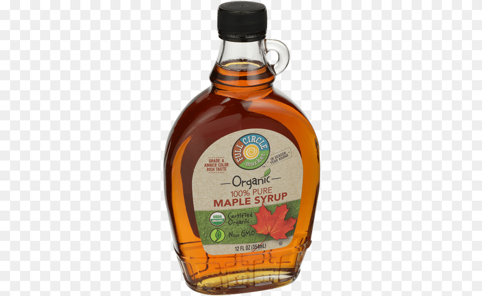 Full Circle Organic Maple Syrup, Food, Seasoning, Bottle, Cosmetics Free Png