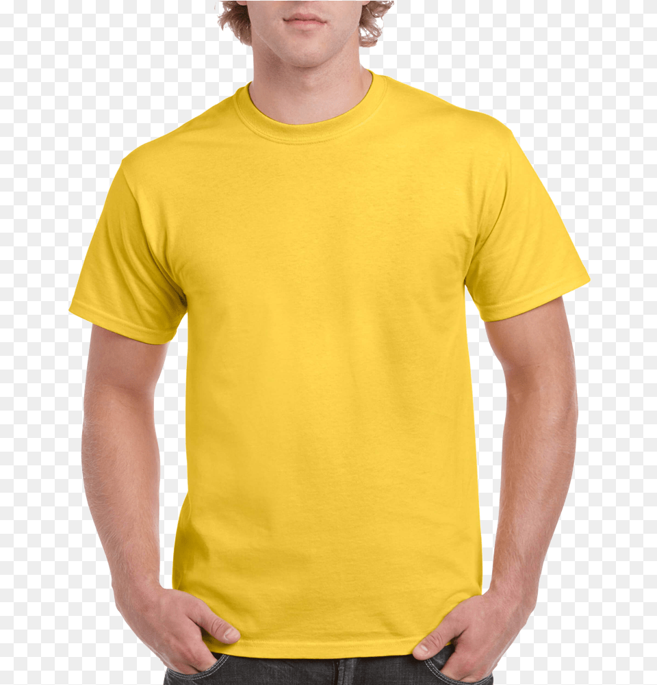 Full Color Shirts Yellow T Shirt Plain, Clothing, T-shirt Free Png Download