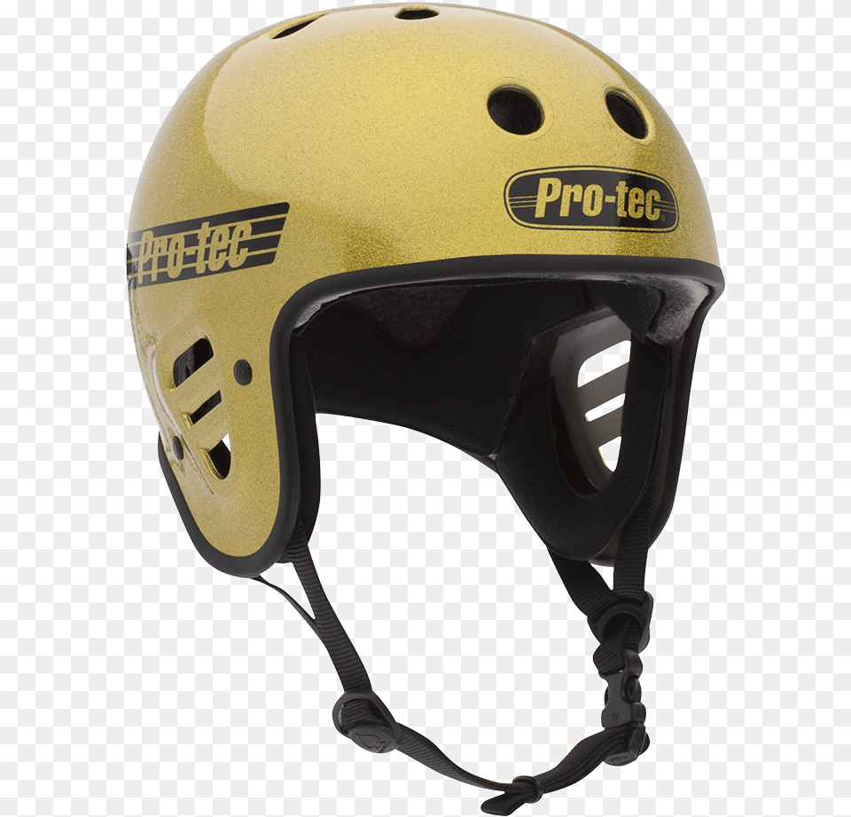 Full Cut Certified Gold Flake Pro Tec Full Cut Helmet, Clothing, Crash Helmet, Hardhat Png