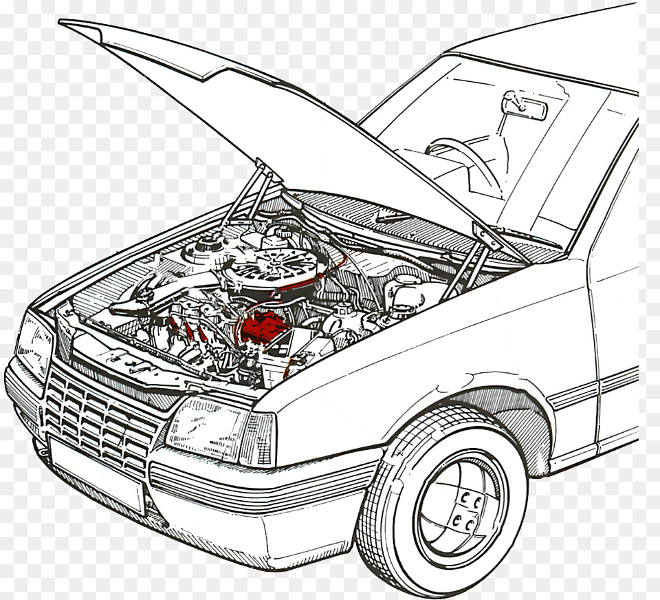 Full Engine With Car Drawing Transparent Cartoon Jingfm Car Drawing With Engine, Vehicle, Transportation, Wheel, Machine Free Png