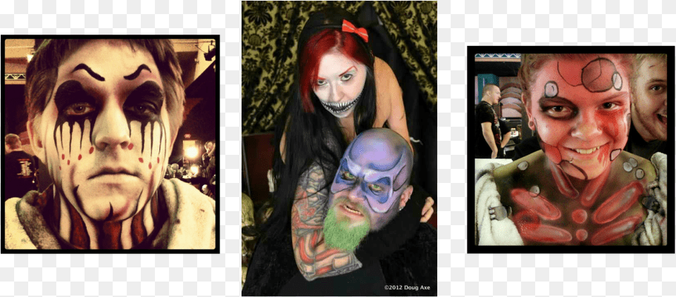 Full Face Designs Horror, Adult, Tattoo, Skin, Person Free Transparent Png