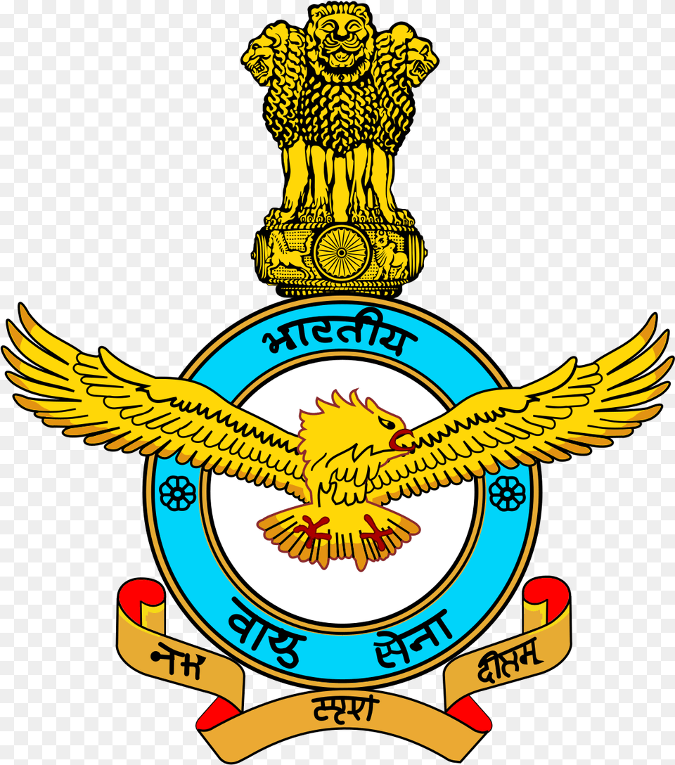 Full Hd Indian Air Force Logo Hd, Animal, Badge, Emblem, Lion Free Png Download