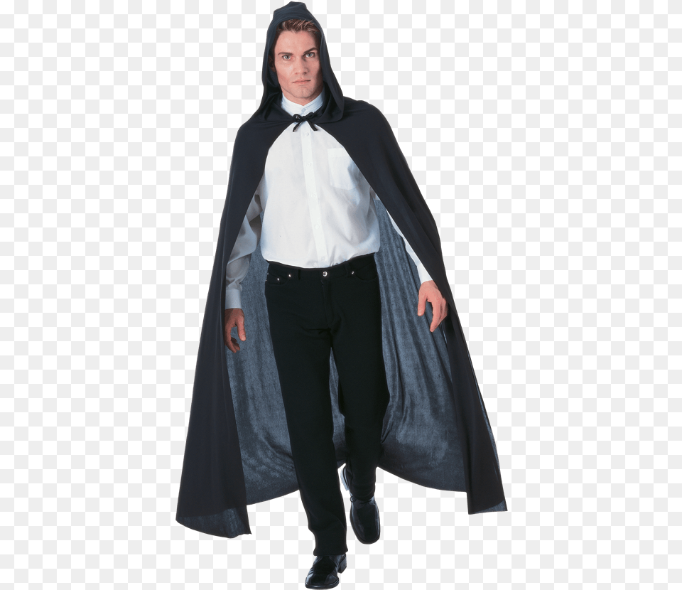 Full Length Black Hooded Costume Cape Cape And Cloaks, Fashion, Cloak, Clothing, Coat Free Png