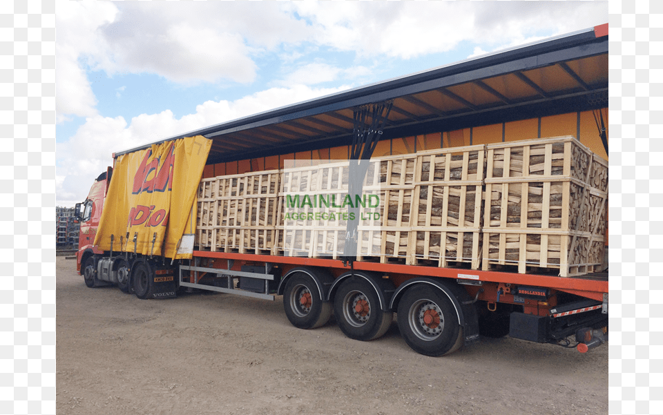 Full Load Of 2m3 Premium Kiln Dried Log Pallets Destined Pallet Load Uk, Transportation, Truck, Vehicle, Wood Free Png Download