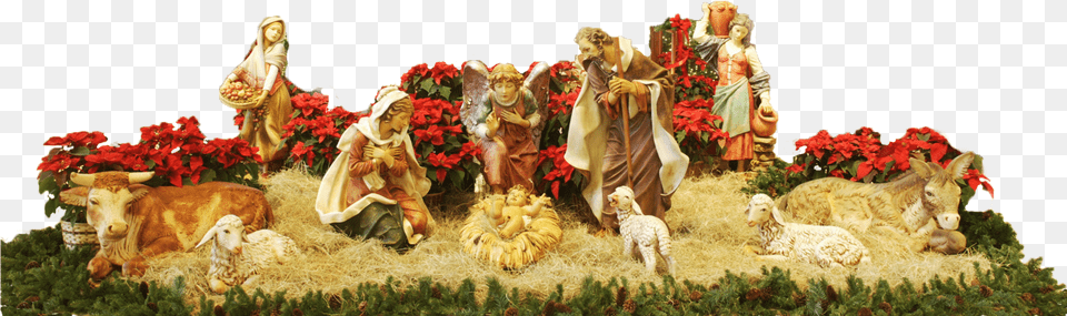 Full Manger Scene Clear Nativity Scene, Adult, Wedding, Person, Woman Png Image