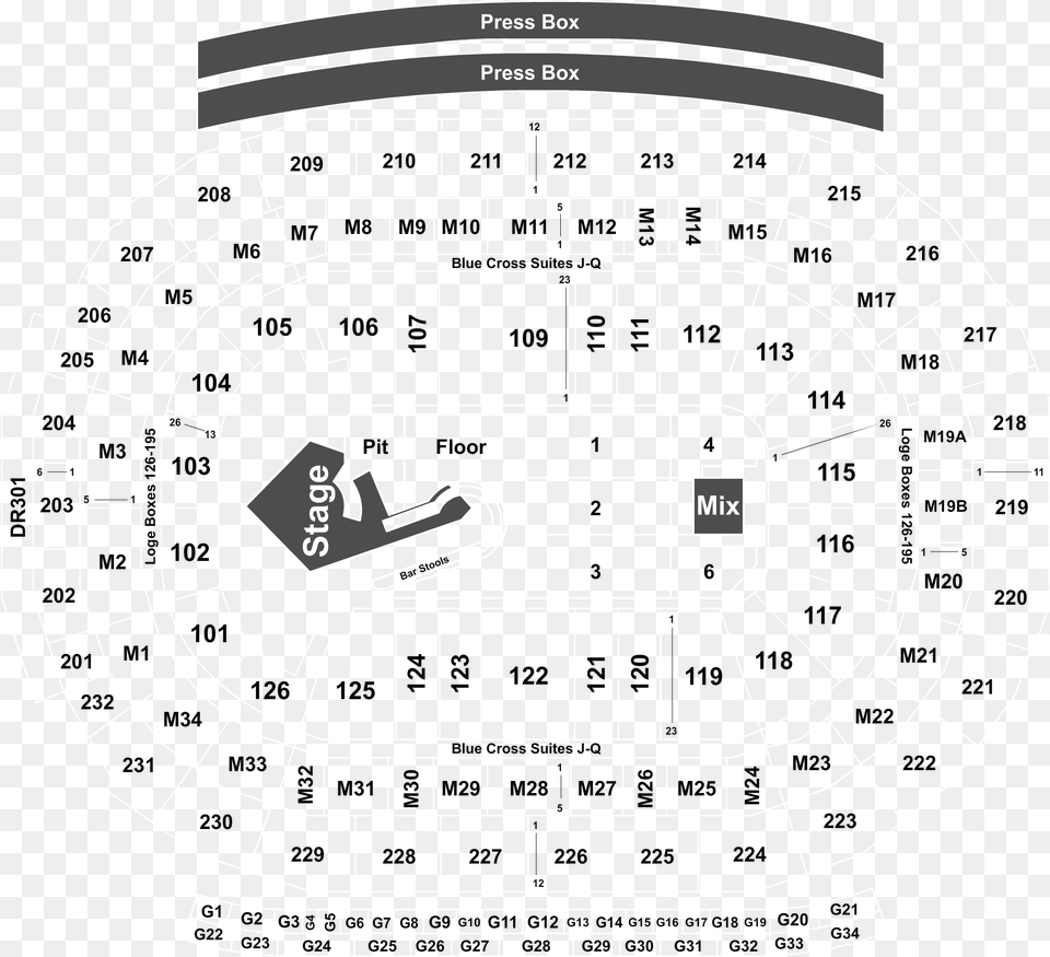 Full Map Little Caesars Arena Panic At The Disco, Cad Diagram, Diagram Png Image