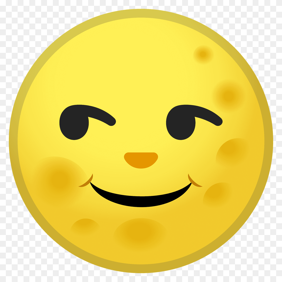 Full Moon Face Emoji Clipart, Gold, Sphere Png