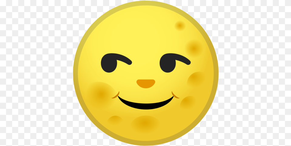 Full Moon Face Emoji Google Moon With Face Emoji, Gold, Astronomy, Nature, Night Free Transparent Png