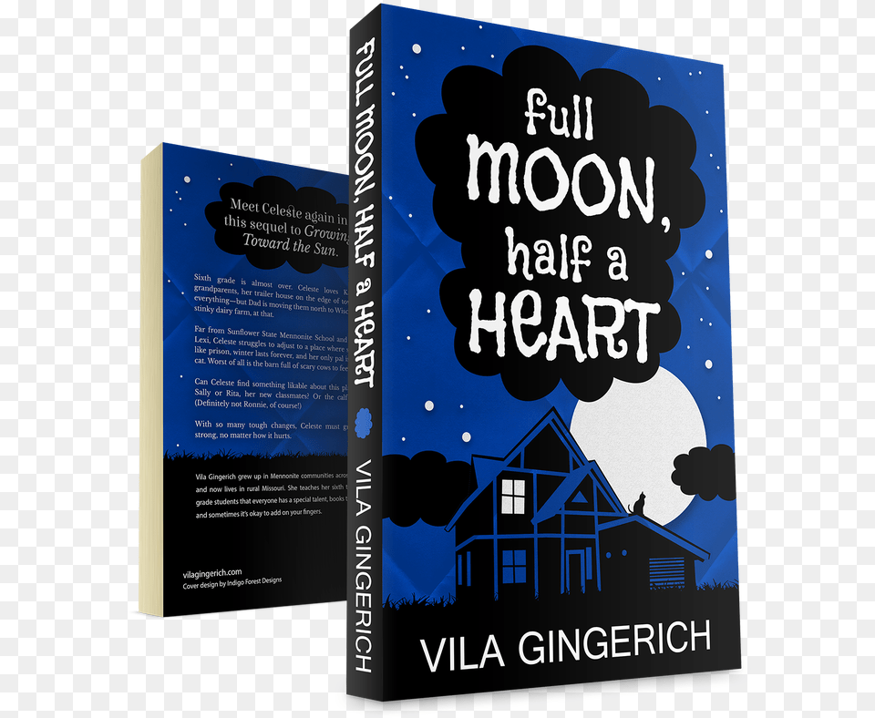 Full Moon Half A Heart Vila Gingerich Graphic Design, Advertisement, Book, Poster, Publication Free Png