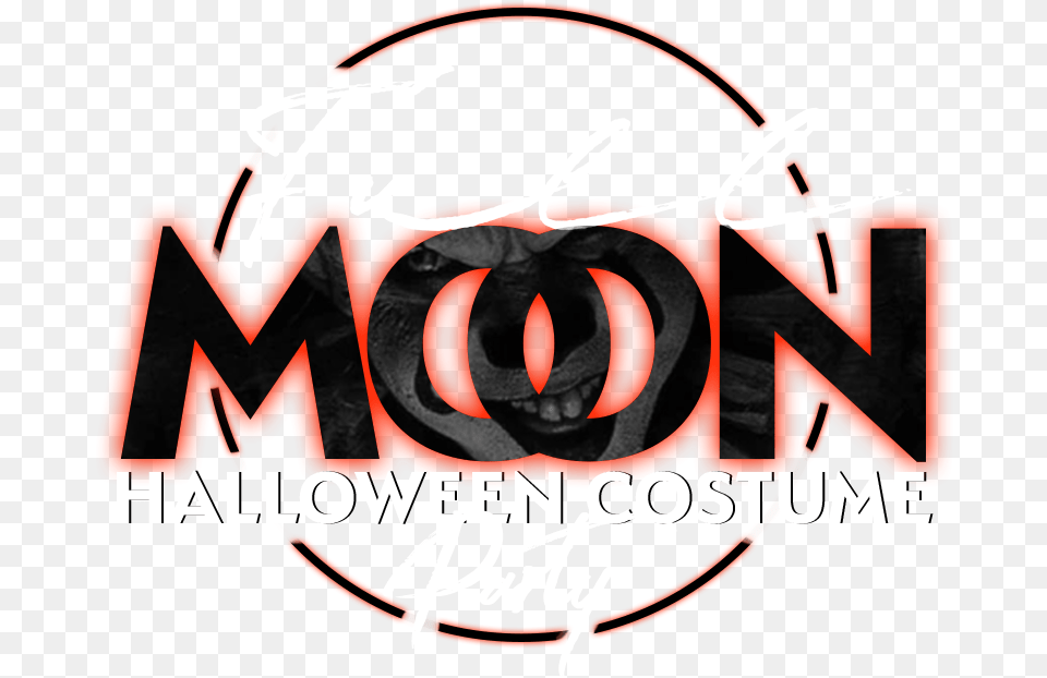 Full Moon Halloween Costume Party Graphic Design, Text, Logo Free Transparent Png