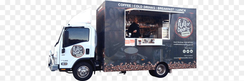 Full Of Beanz Coffee, Person, Transportation, Vehicle, Truck Free Png Download