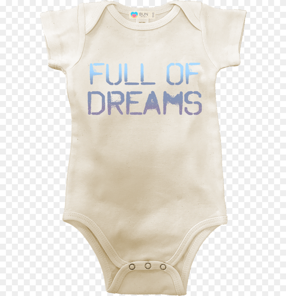Full Of Dreams Organic Baby Onesie Baby Bun Maternity Sleeve, Clothing, Undershirt, Person, T-shirt Png Image