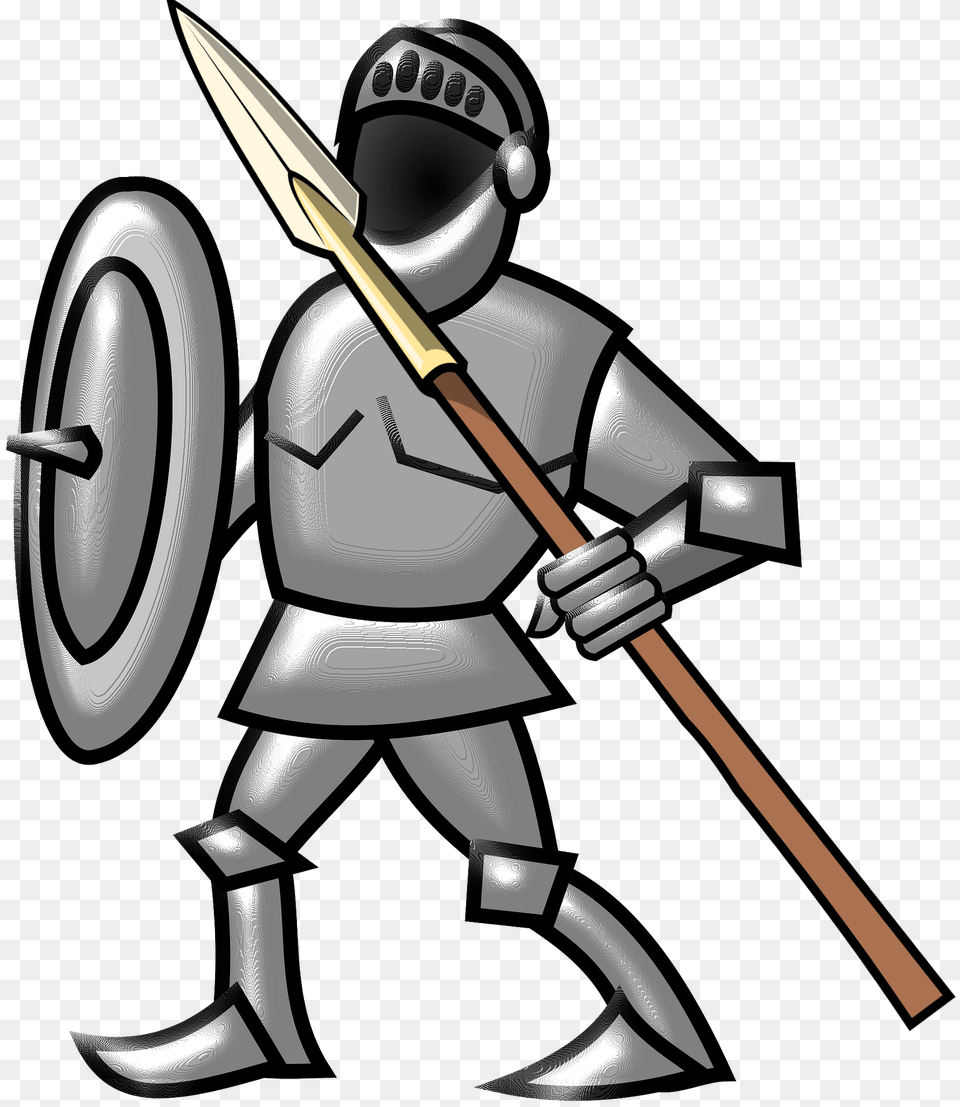 Full Plate Armor Spear Clipart, Weapon Png