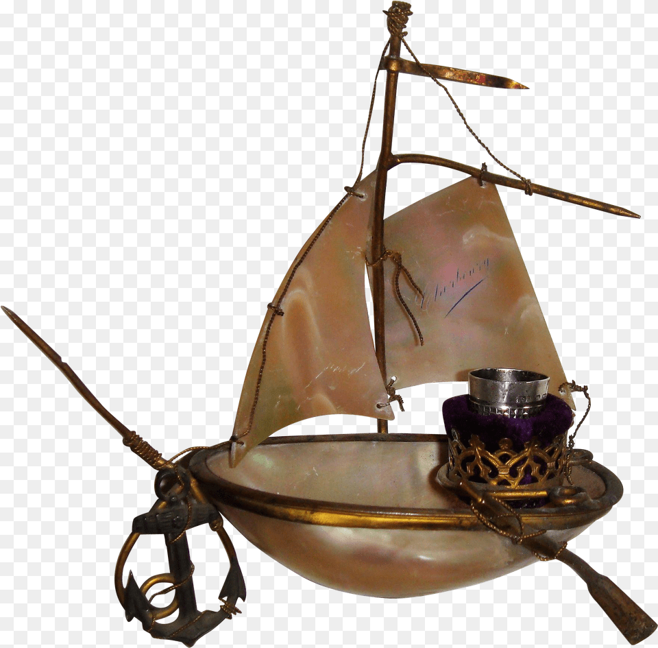 Full Rigged Pinnace, Chandelier, Lamp, Bronze Png