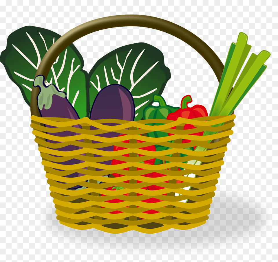 Full Shopping Basket Clipart, Shopping Basket, Food, Produce Png