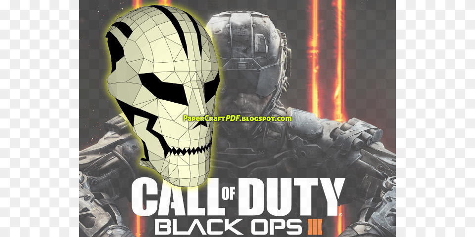 Full Size Black Ops Skull Mask Papercraft Model Template Call Of Duty Black Ops, Adult, Male, Man, Person Png Image