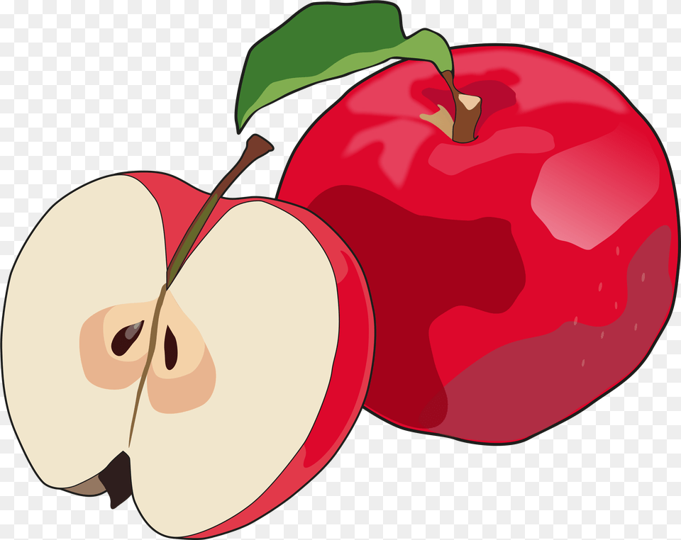Full Size Drawing Fruit Apple, Food, Plant, Produce Png Image