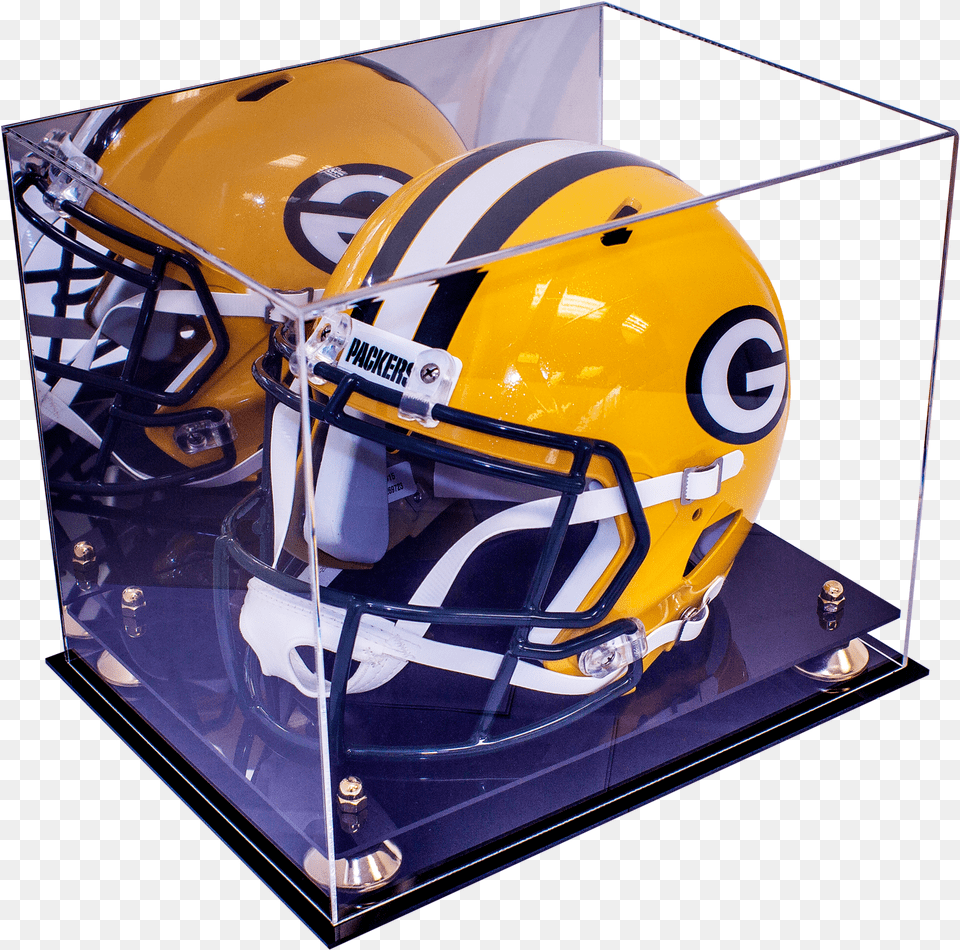 Full Size Football Helmet Display Case With Mirror Display Case, American Football, Football Helmet, Sport, Person Free Png Download