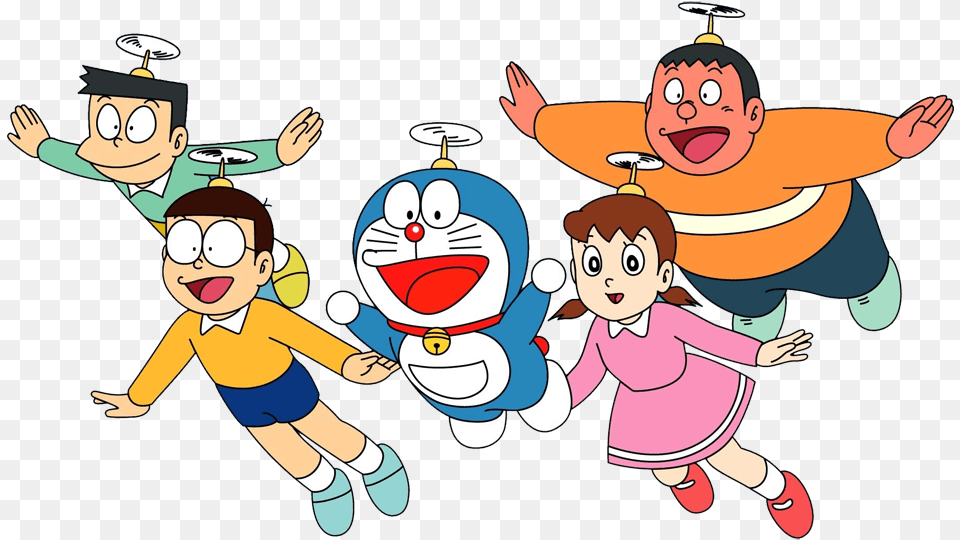 Full Size Image Doraemon And Friends, Baby, Person, Face, Head Png