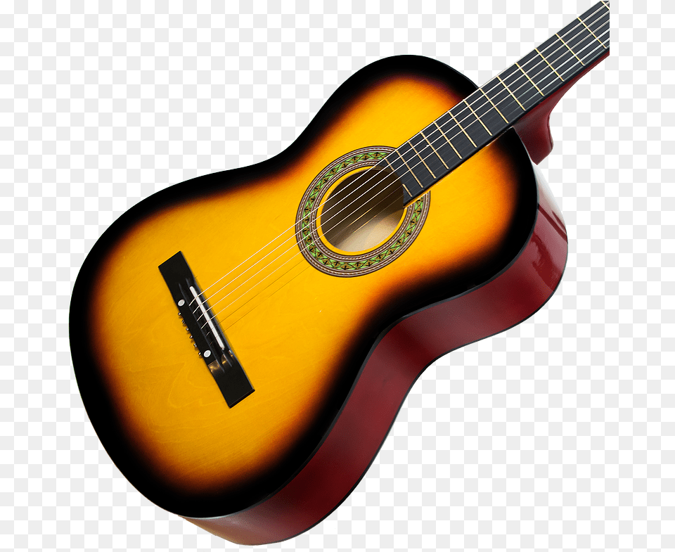 Full Size Sunburst Acoustic Guitar, Musical Instrument Png