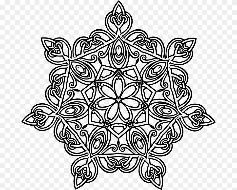 Full Size Version Click Here Floral Geometric Designs, Gray Free Png