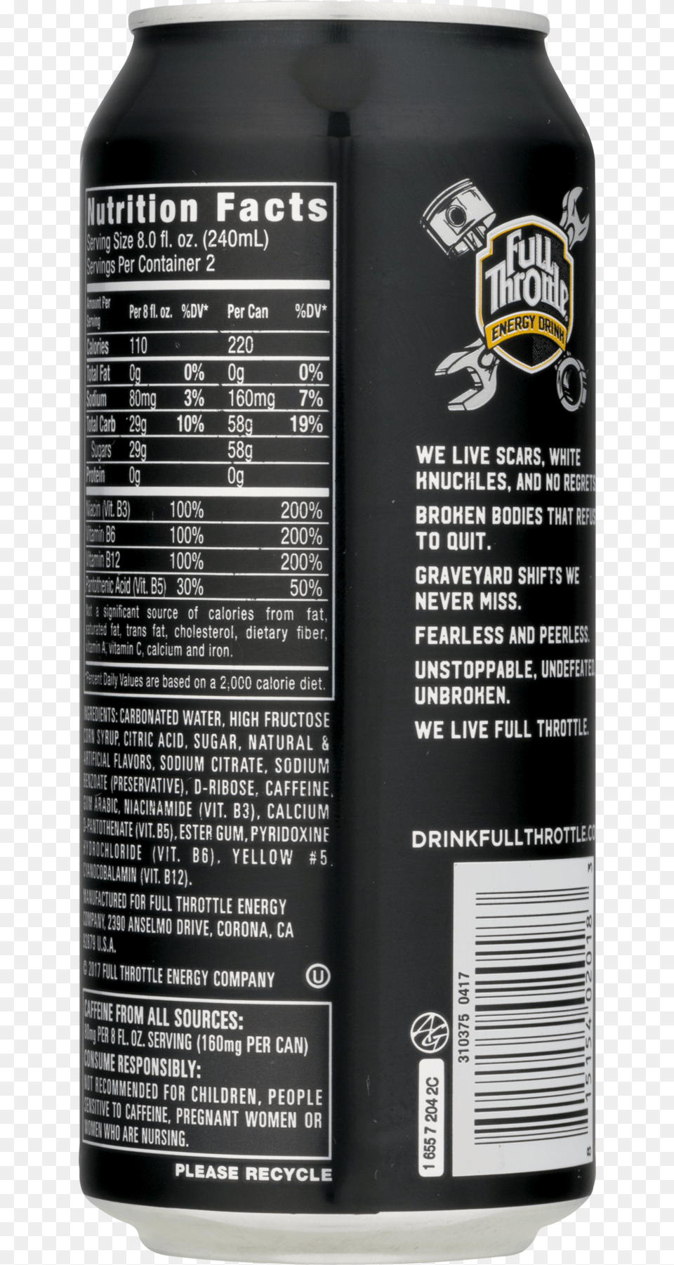 Full Throttle Energy Drink, Tin, Alcohol, Beer, Beverage Png