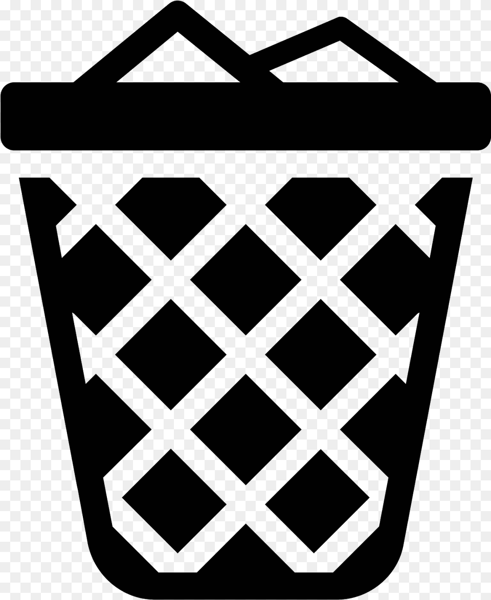 Full Trash Filled Icon Waste Container, Gray Png