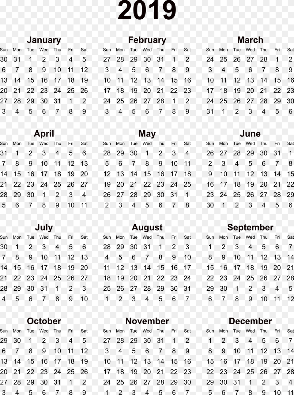 Full Year Calendar 2019 Printable 2018 Calendar Elephant Building, Text, Electronics, Mobile Phone, Phone Free Png Download